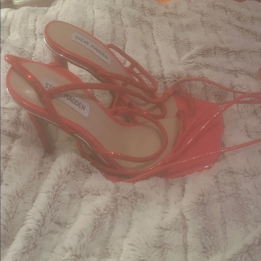 Steve Madden Vibrant Red Strappy Heels